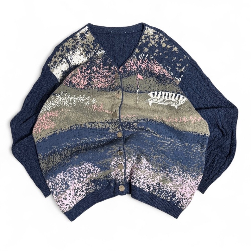 VINTAGE Northern Reflections Golf Cottagecore Grannycore Sweater Cardigan Sz XL